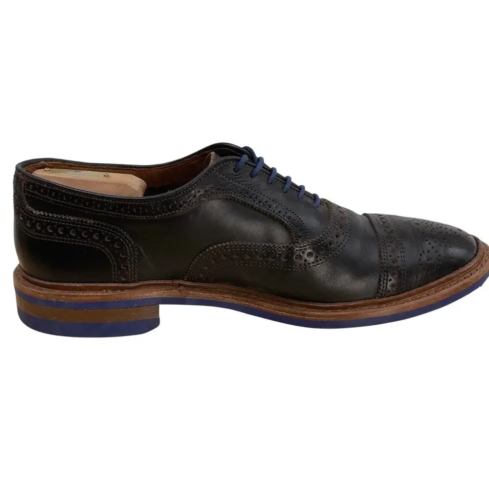 Allen Edmonds Shoes Mens 10.5D Strandmok Wingtip Brogue Dress Oxfords Blue Sole